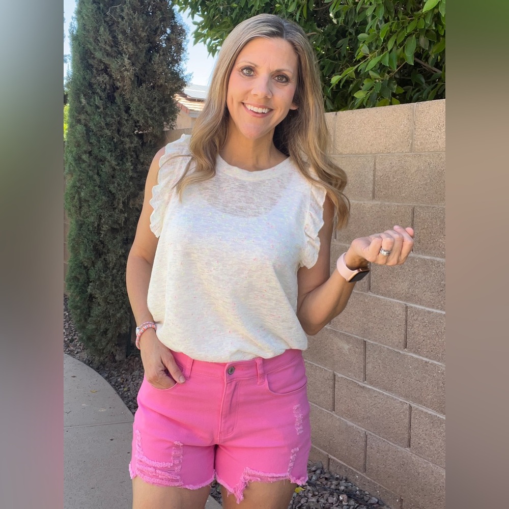 Pink Denim Shorts